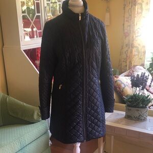 Nordstroms Via Spiga Women's Navy Quilted Puffer Jacket
